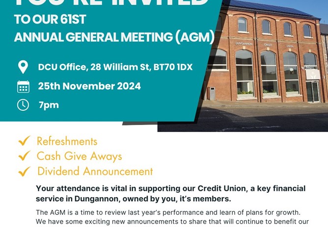You're invited to our AGM on the 25th November at DCU