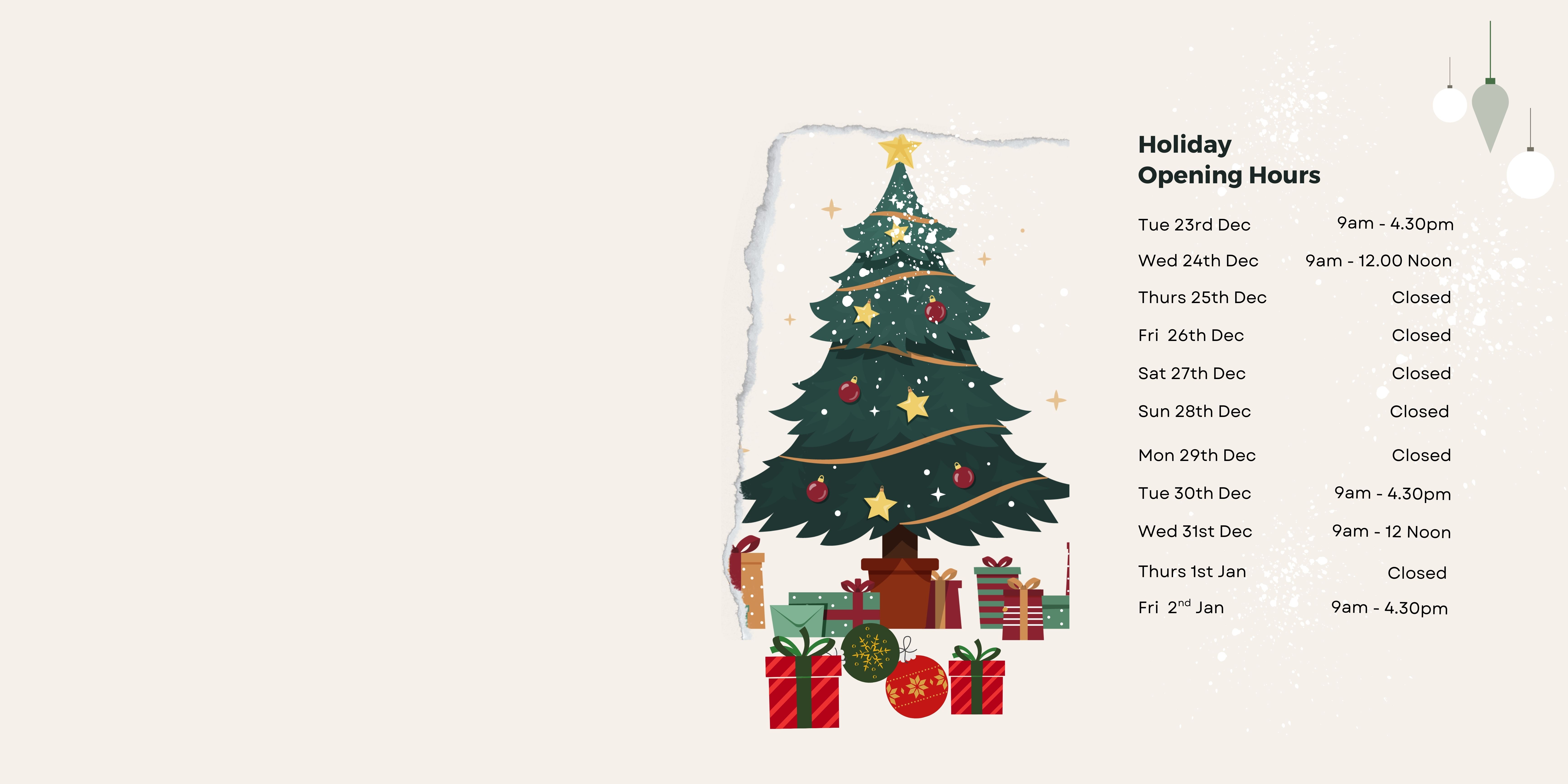 DCU Christmas Opening Hours