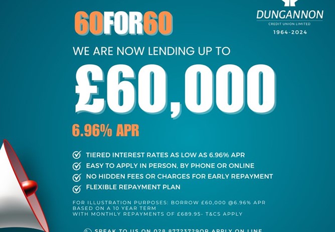 DCU Launches NEW higher lending up to £60,000