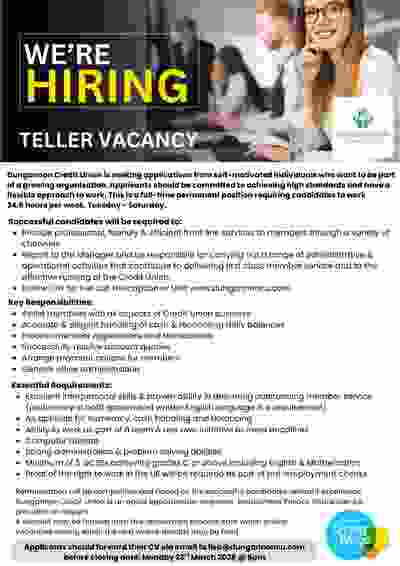 Teller Vacancy