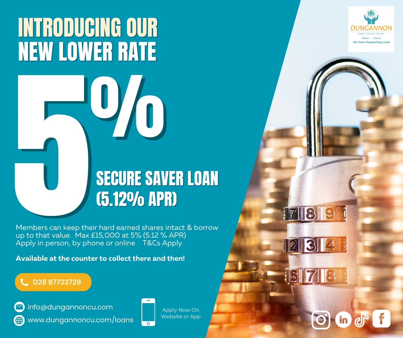 Introducing Our New 5% (5.12 APR) Secured Saver Loan